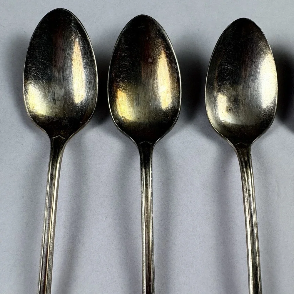 Vintage Wallingford Co No 29 Silverplate Teaspoons Set of 6 Monogram S 1900-1920